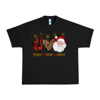 Black peace love santa Urban Heavy Tee - JahusDesignShop