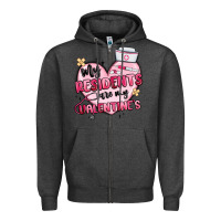 Charcoal Heather my residents are my valentines Zipper Hoodie - MaliasSmallBusiness