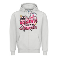 Dove Grey my residents are my valentines Zipper Hoodie - MaliasSmallBusiness