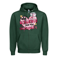 Sports Green my residents are my valentines Zipper Hoodie - MaliasSmallBusiness