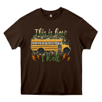Chocolate Brown this is how i roll school bus camouflage Heavy Core Tee - Artiststas