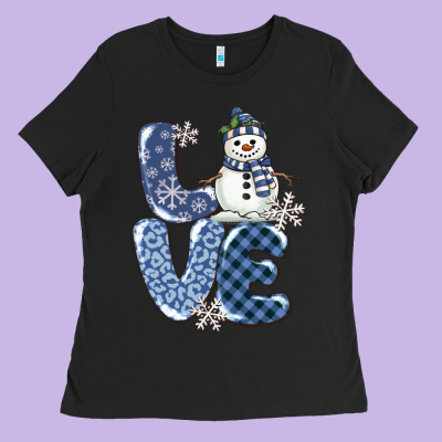 Ladies Tee love snowman