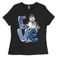 Black love snowman Ladies Tee - MaliasSmallBusiness