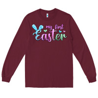 Burgundy my first easter Long Sleeve Tee - Jasminsmagicworld