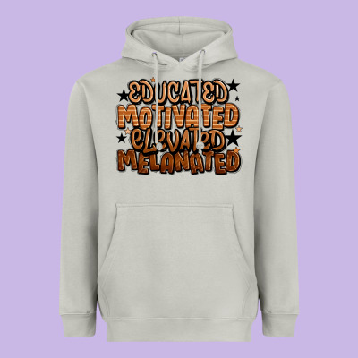 Educated Motivated Elevated Melanated Heavyweight Hoodie Designed By Lillyallendesigns
