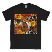 Black western horse with sunflowers and aztec leopard cowhide Classic Tee - Artiststas
