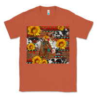 Copper western horse with sunflowers and aztec leopard cowhide Classic Tee - Artiststas