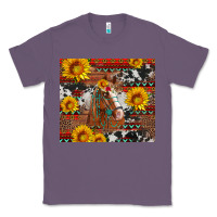 Lavender western horse with sunflowers and aztec leopard cowhide Classic Tee - Artiststas