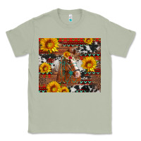 Matcha western horse with sunflowers and aztec leopard cowhide Classic Tee - Artiststas
