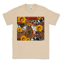 Mushroom western horse with sunflowers and aztec leopard cowhide Classic Tee - Artiststas