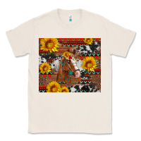 Natural western horse with sunflowers and aztec leopard cowhide Classic Tee - Artiststas