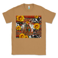 Toasted Coconut western horse with sunflowers and aztec leopard cowhide Classic Tee - Artiststas
