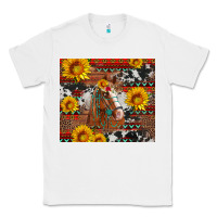White western horse with sunflowers and aztec leopard cowhide Classic Tee - Artiststas