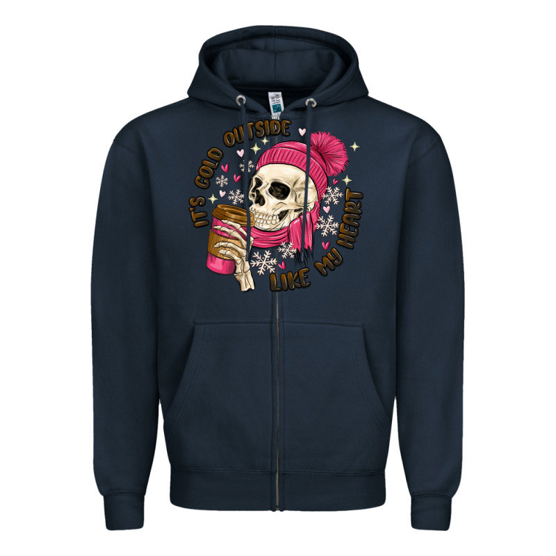 Its Cold Outside Like My Heart Zipper Hoodie by MaliasSmallBusiness | Teevron