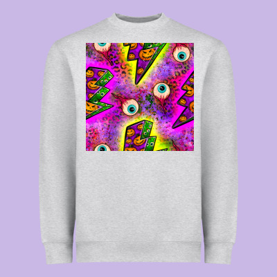 Halloween Thunders Seamless Pattern Heavyweight Sweatshirt Designed By Bundleandbundleshop