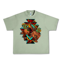 Oil Green aztec rodeo cowboy christmas Urban Heavy Tee - JahusDesignShop