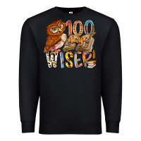 Black 100 days wiser Premium Sweatshirt - RacoonDesign