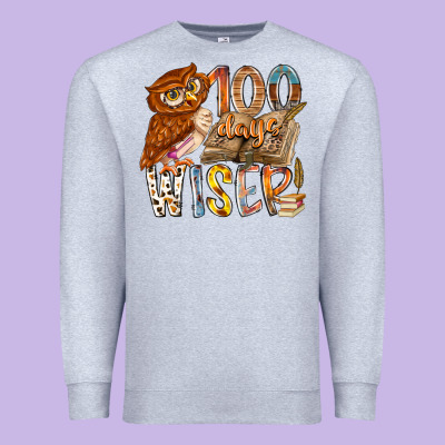 100 Days Wiser Premium Sweatshirt Designed By Racoondesign