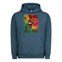 Pigment Midnight Navy free ish since 1865 juneteenth Urban Hoodie - CowGirlArtShop