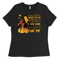 Black even in the midst of my storm i see god Ladies Tee - MaliasSmallBusiness