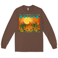 Chestnut western sunset cactus sunflowers gemstones leopards Long Sleeve Tee - BarkalooDesign
