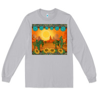 Moon Dust western sunset cactus sunflowers gemstones leopards Long Sleeve Tee - BarkalooDesign