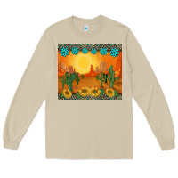 Mushroom western sunset cactus sunflowers gemstones leopards Long Sleeve Tee - BarkalooDesign