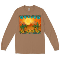 Toasted Coconut western sunset cactus sunflowers gemstones leopards Long Sleeve Tee - BarkalooDesign