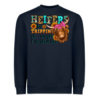 Navy heifers be trippin ok maybe i pushed her long hair Heavyweight Sweatshirt - Jasminsmagicworld