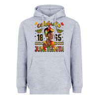 Heather Grey celebrate 1865 juneteenth with black woman Heavyweight Hoodie - LillyAllenDesigns