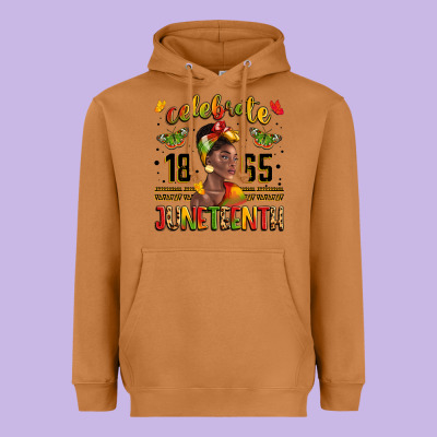 Celebrate 1865 Juneteenth With Black Woman Heavyweight Hoodie Designed By Lillyallendesigns