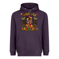 Plum celebrate 1865 juneteenth with black woman Heavyweight Hoodie - LillyAllenDesigns