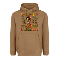 Toasted Coconut celebrate 1865 juneteenth with black woman Heavyweight Hoodie - LillyAllenDesigns