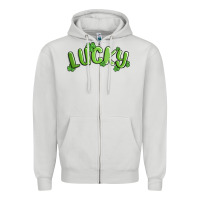 Dove Grey lucky st patricks day Zipper Hoodie - MaliasSmallBusiness