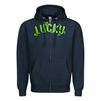 Navy lucky st patricks day Zipper Hoodie - MaliasSmallBusiness