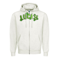Oatmeal Heather lucky st patricks day Zipper Hoodie - MaliasSmallBusiness