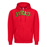 Red lucky st patricks day Zipper Hoodie - MaliasSmallBusiness