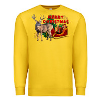 Lemon Merry Christmas Deer Premium Sweatshirt - LillyAllenDesigns