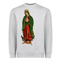 Heather Grey our lady of guadalupe Heavyweight Sweatshirt - JahusDesignShop