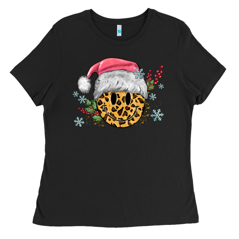 Leopard Smiley Face Ladies Tee by MaliasSmallBusiness | Teevron
