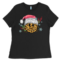 Black leopard smiley face Ladies Tee - MaliasSmallBusiness