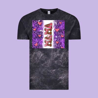 Purple Leopard Pink Mama Hearts Vintage Tee Designed By Adodesignshop