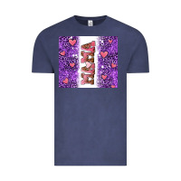 Vintage Denim purple leopard pink mama hearts Vintage Tee - AdoDesignShop