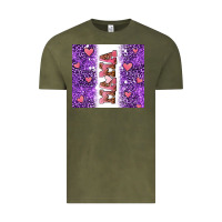 Vintage Olive purple leopard pink mama hearts Vintage Tee - AdoDesignShop
