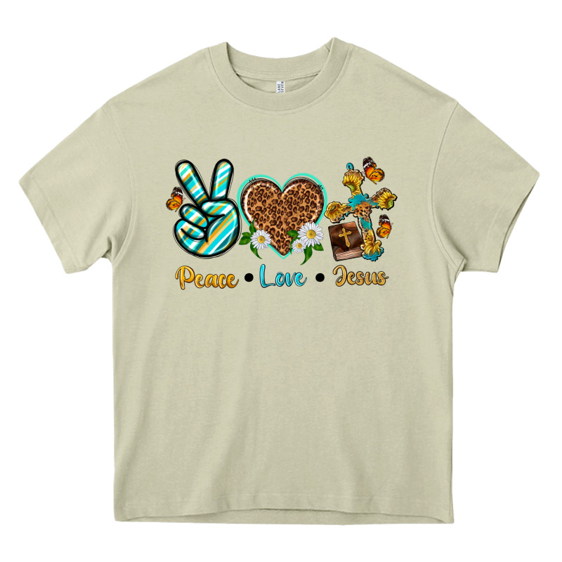 Peace Love Jesus Heavy Core Tee by texasbilliewilder | Teevron