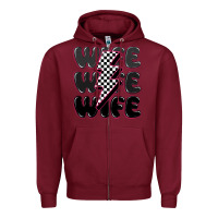 Burgundy wife wife wife Zipper Hoodie - MaliasSmallBusiness