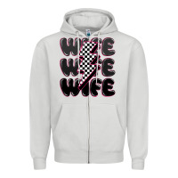 Dove Grey wife wife wife Zipper Hoodie - MaliasSmallBusiness