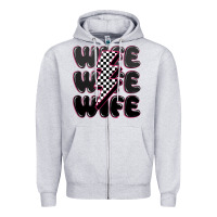 Heather Grey wife wife wife Zipper Hoodie - MaliasSmallBusiness