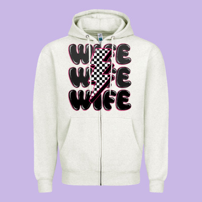 Wife Wife Wife Zipper Hoodie Designed By Maliassmallbusiness