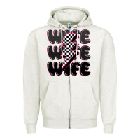 Oatmeal Heather wife wife wife Zipper Hoodie - MaliasSmallBusiness